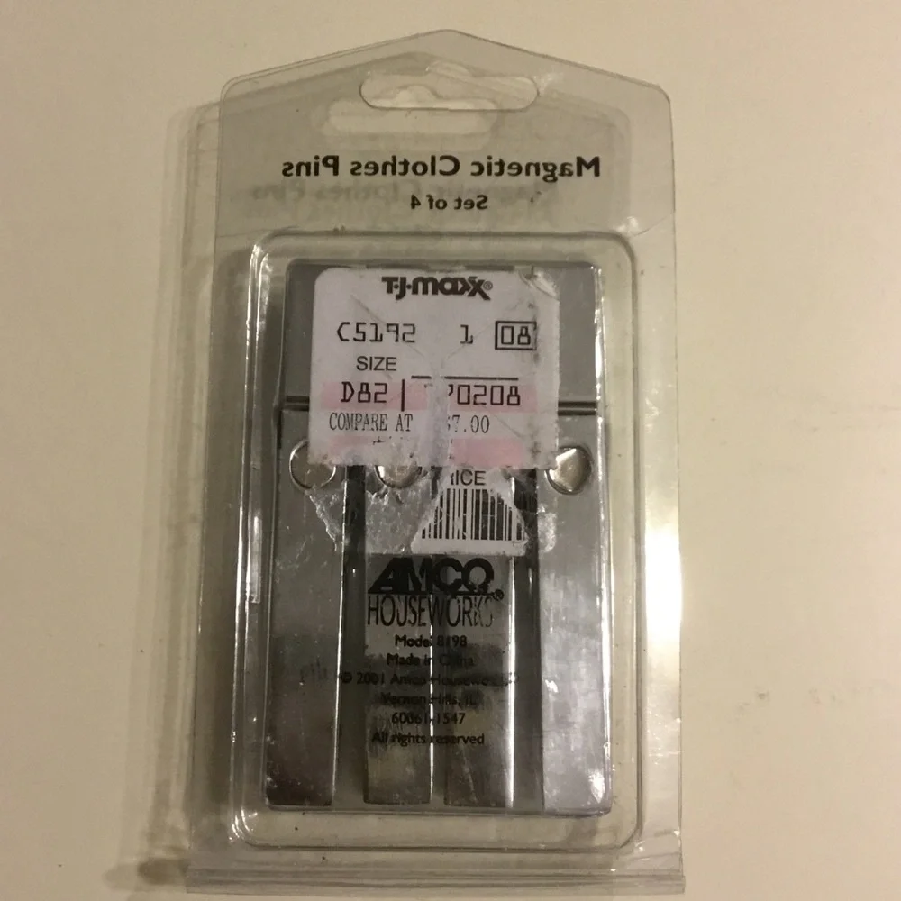 Silver Magnetic Clothes Pins Set